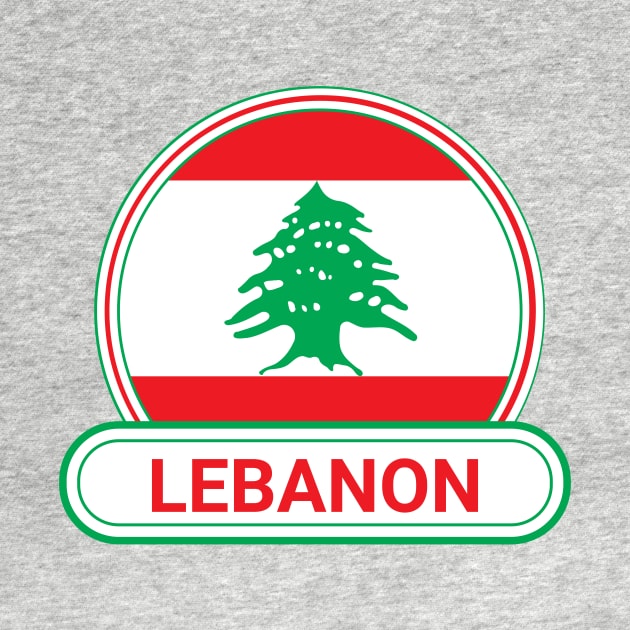 Lebanon Country Badge - Lebanon Flag by Yesteeyear